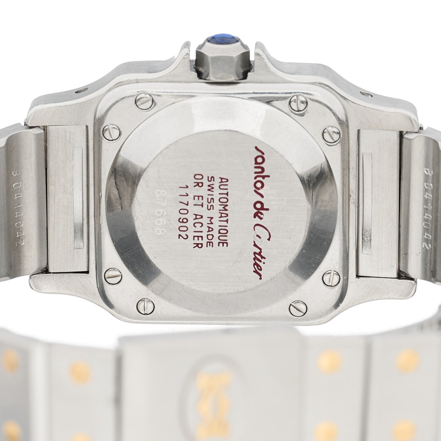 Stainless Steel 18K Yellow Gold 24mm Santos De Cartier Carree Automatic Watch