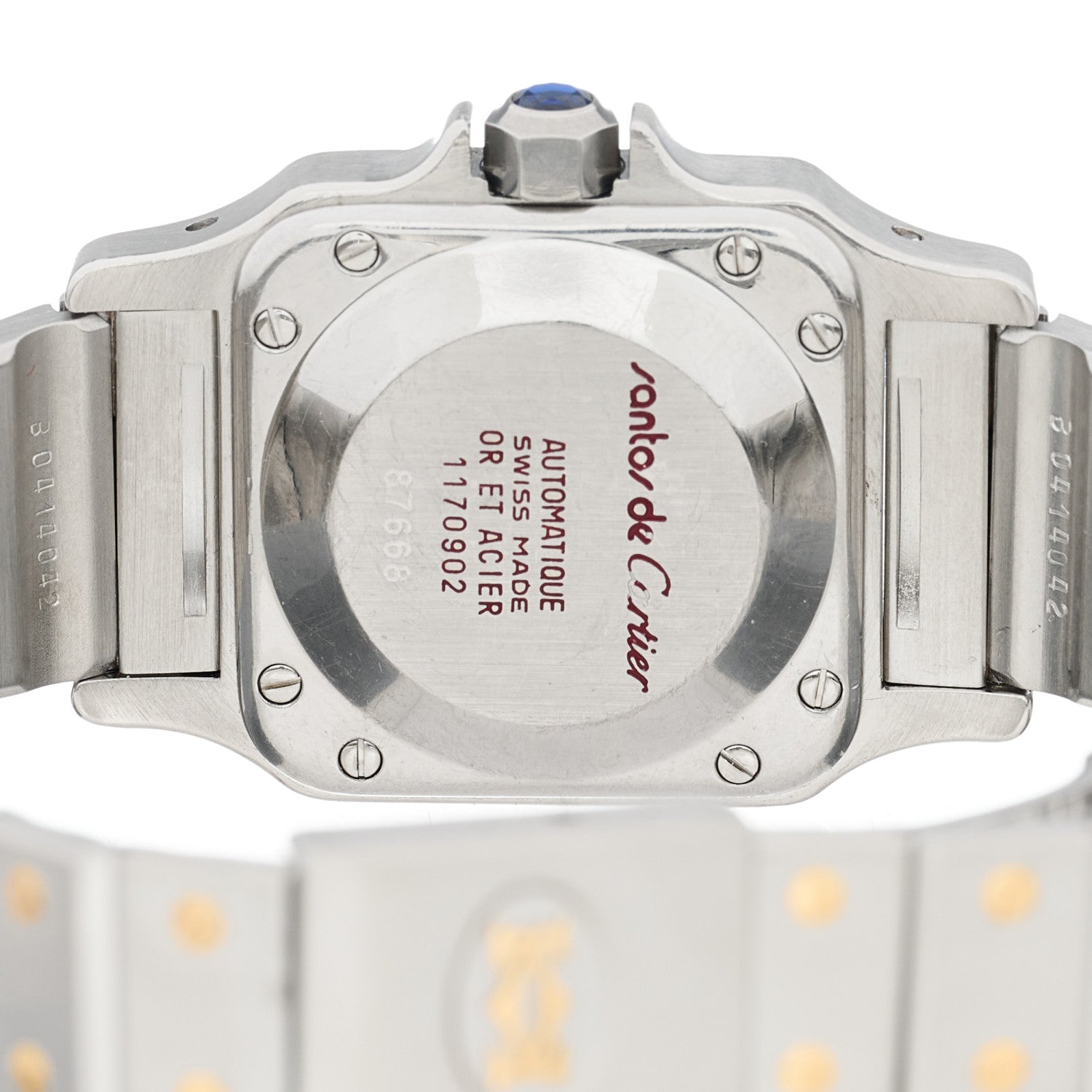 Cartier Stainless Steel 18K Yellow Gold 24mm Santos De Cartier Carree Automatic Watch 4 of 4