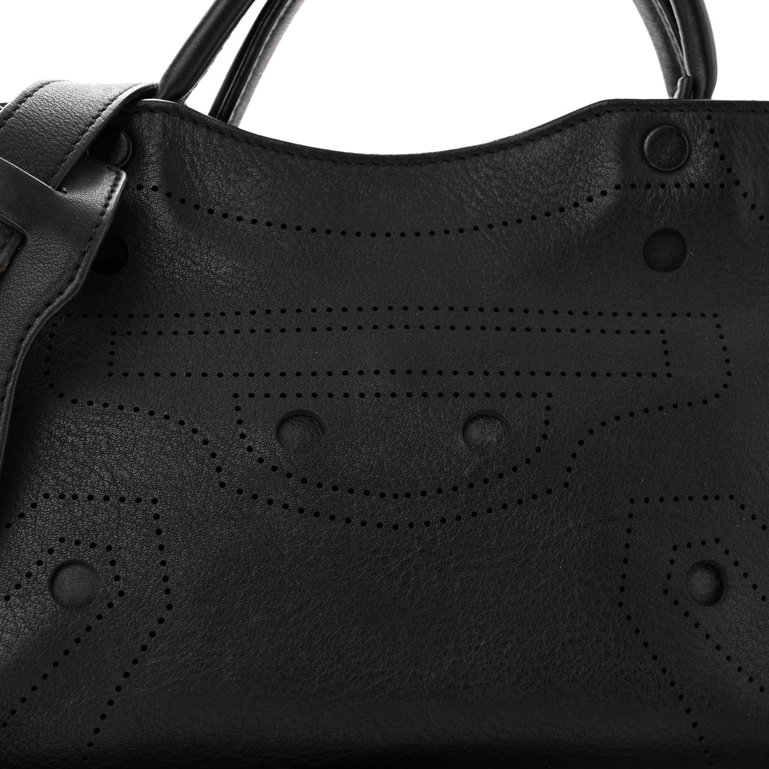 Balenciaga Veau Soyeux Perforated Blackout Hardware Nano City Gris Fossile 8 of 10
