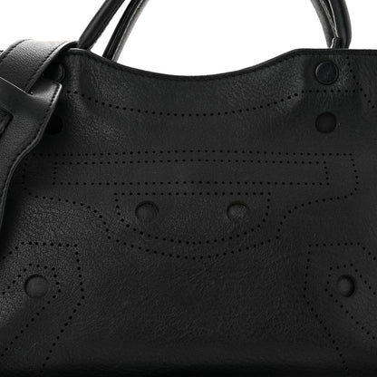 Balenciaga Veau Soyeux Perforated Blackout Hardware Nano City Gris Fossile 8 of 10
