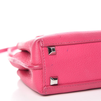 MCM Grained Calfskin X-Mini Milla Tote Beetroot Pink 8 of 14