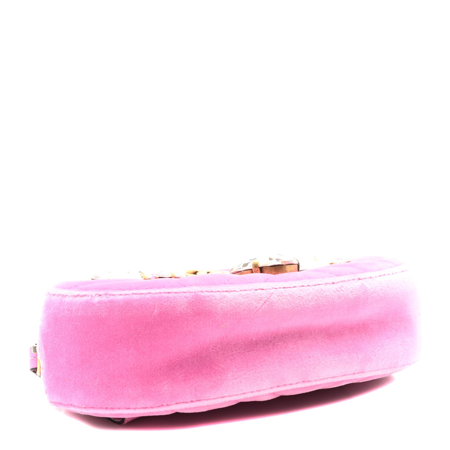 Gucci Velvet Matelasse Marquise Crystals GG Marmont Belt Bag 85 34 Malva 4 of 10