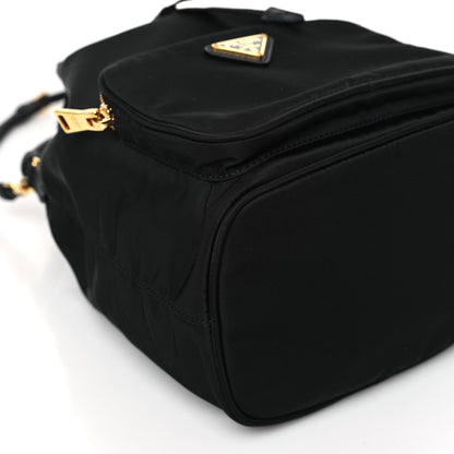 Prada Saffiano Tessuto Nylon Mini Bucket Crossbody Bag Black 7 of 10