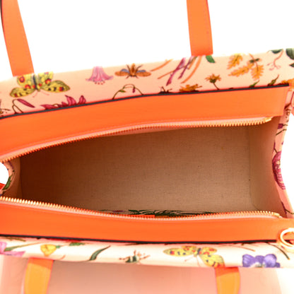Gucci Canvas Medium Flora Tote White Multicolor Orange Fluo 5 of 14