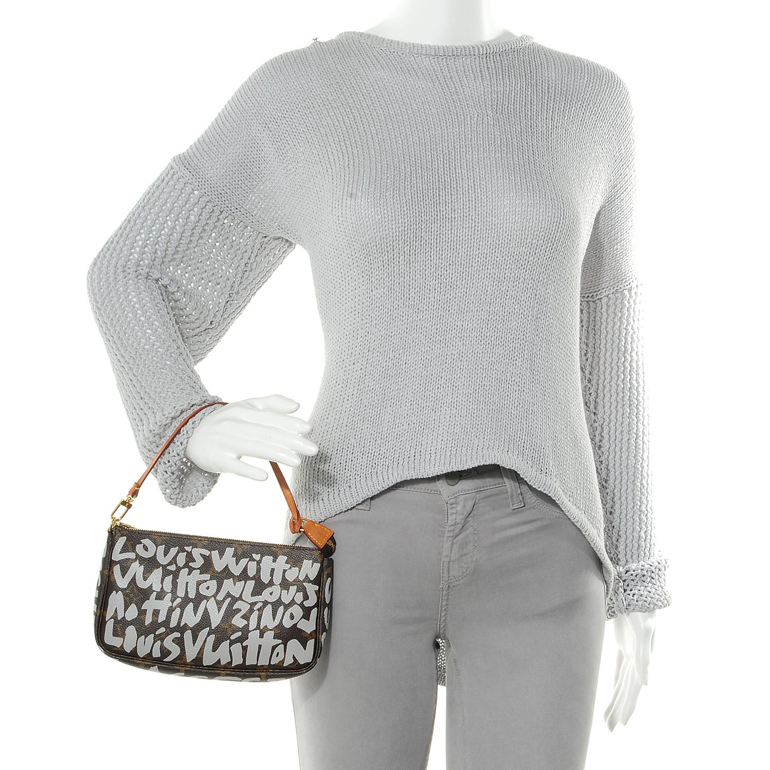 Louis Vuitton Monogram Graffiti Pochette Accessories Silver 2 of 7
