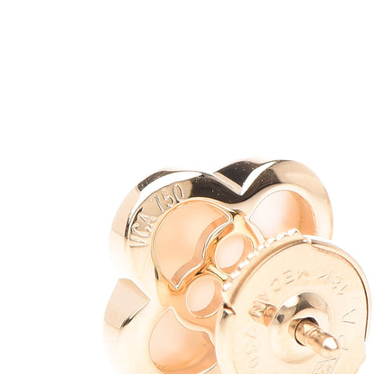 Van Cleef & Arpels 18K Yellow Gold Mother of Pearl Pure Alhambra Earrings 4 of 5