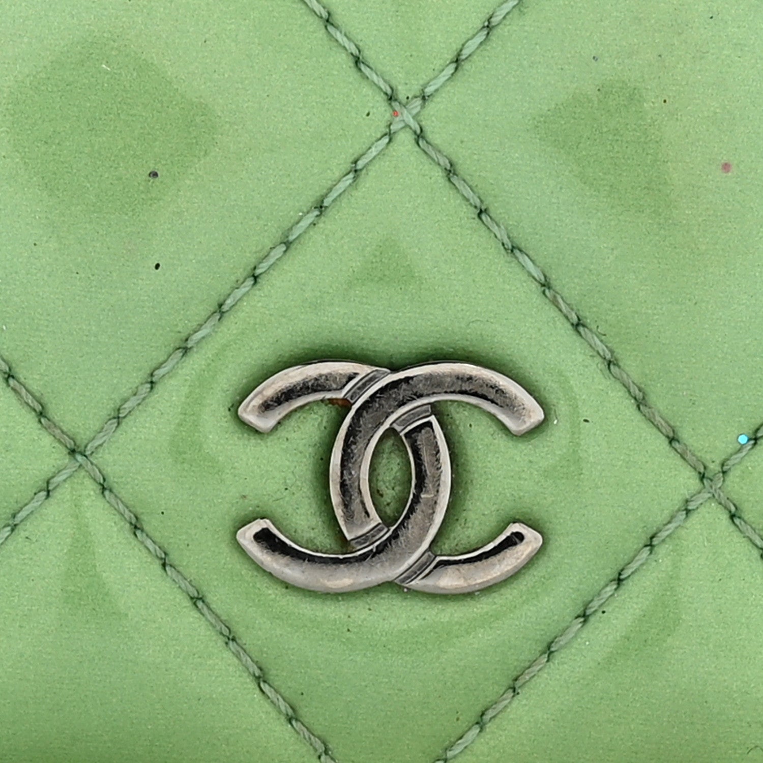 Chanel Patent Quilted Yen Wallet Turquoise 12 of 14