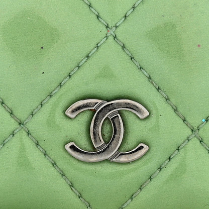 Chanel Patent Quilted Yen Wallet Turquoise 12 of 14