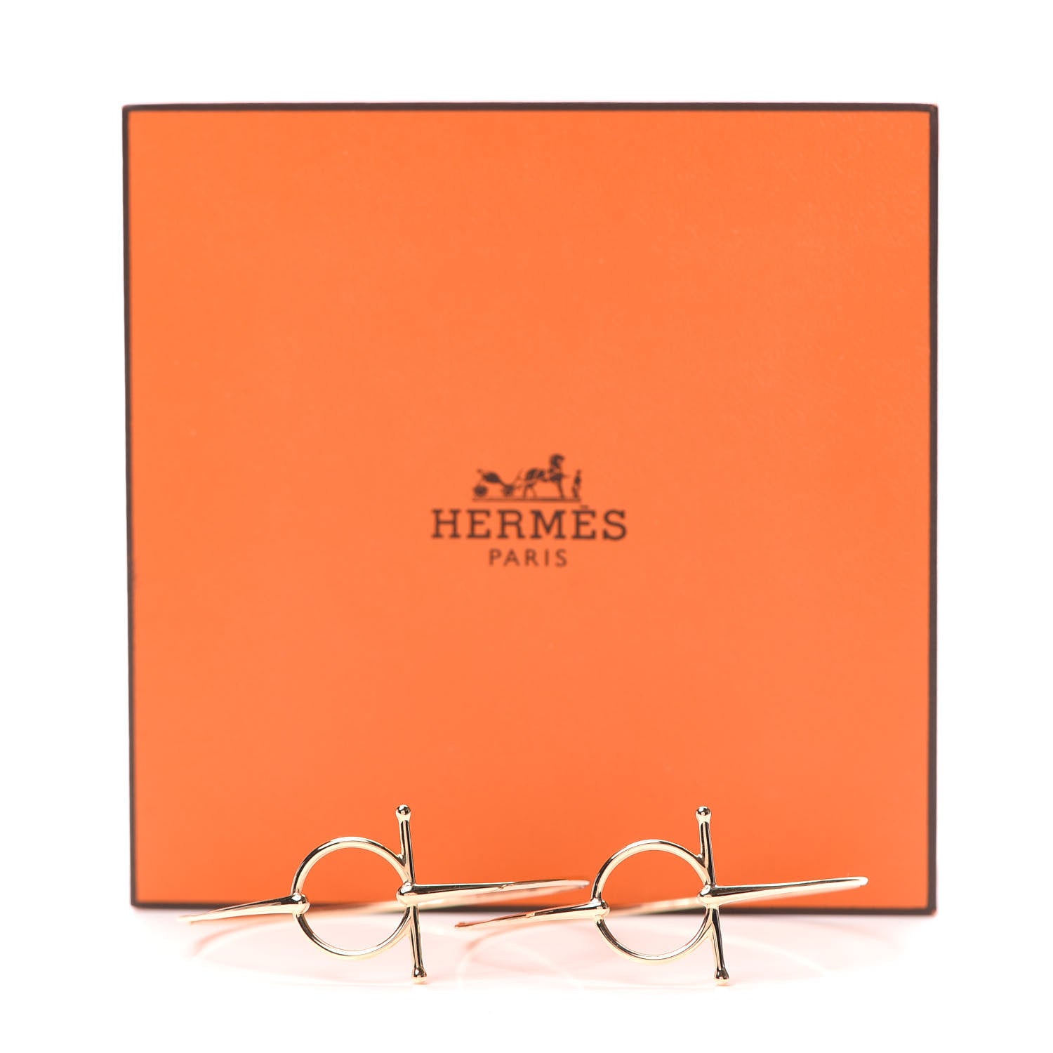 Hermes 18K Rose Gold Filet D'Or Hoop Earrings 5 of 5