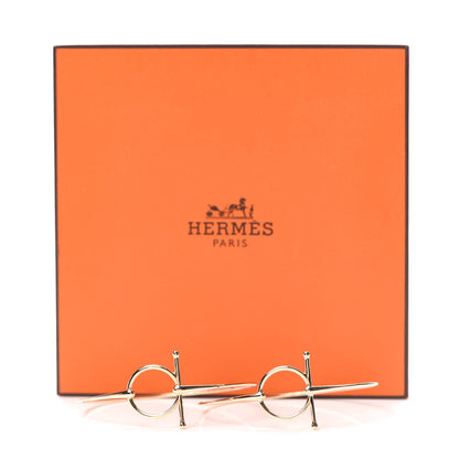 Hermes 18K Rose Gold Filet D'Or Hoop Earrings 5 of 5