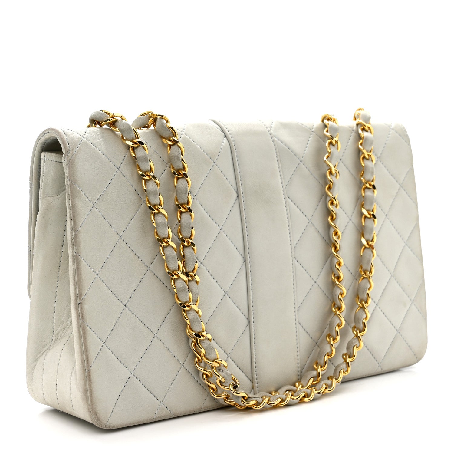 Chanel Lambskin Quilted Small Single Flap Light Blue 3 of 12