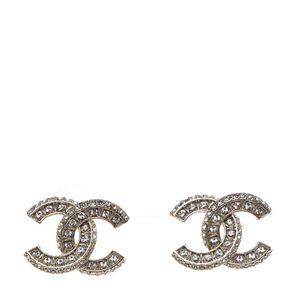 Chanel Crystal CC Earrings Gold 1 of 5