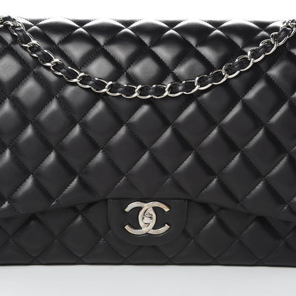 Chanel Lambskin Quilted Maxi Double Flap Black 8 of 19