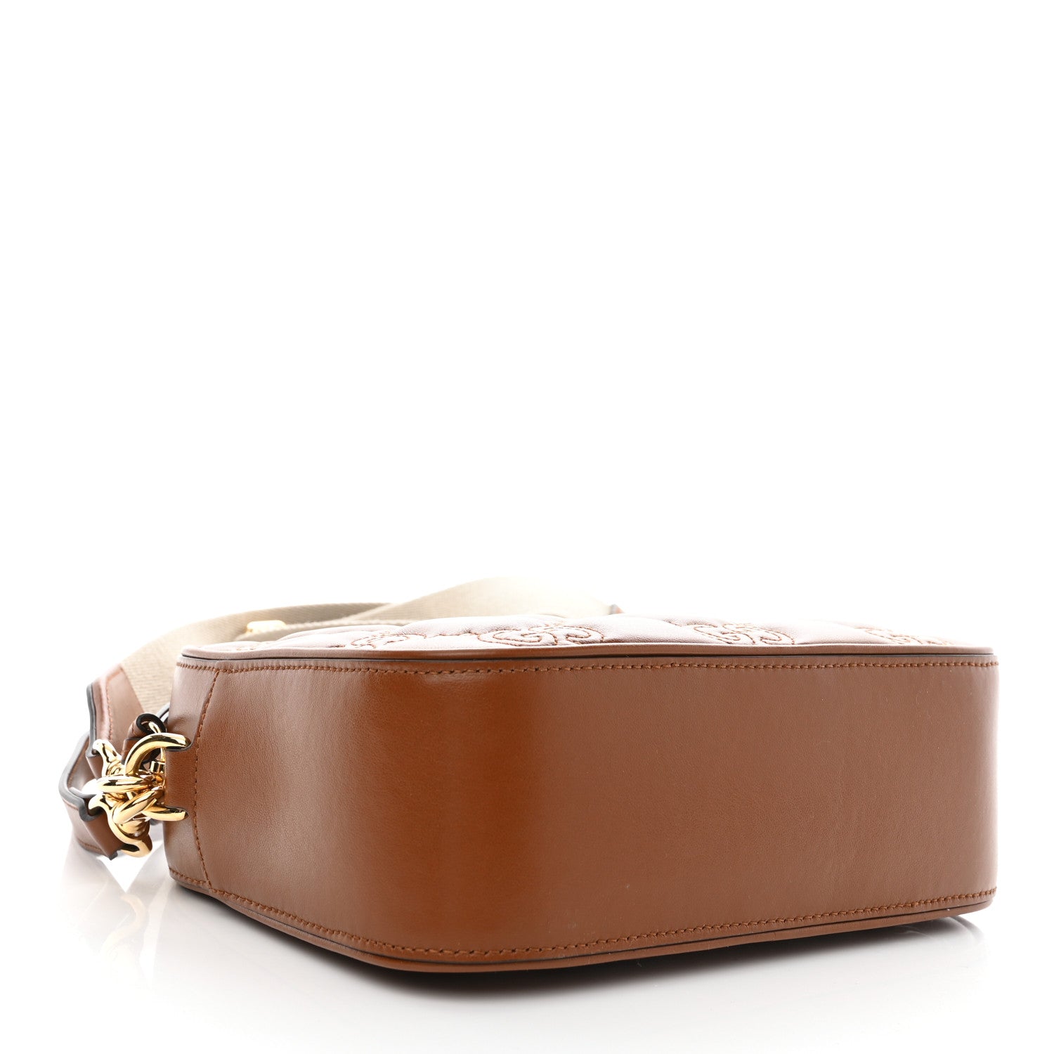 Gucci Calfskin GG Matelasse Shoulder Bag Peanut Brown Natural 3 of 7