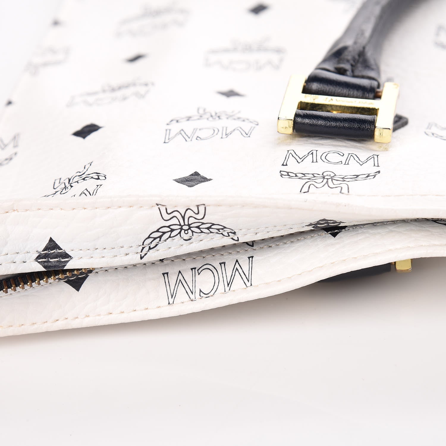 MCM Visetos Shopper Tote White 17 of 25