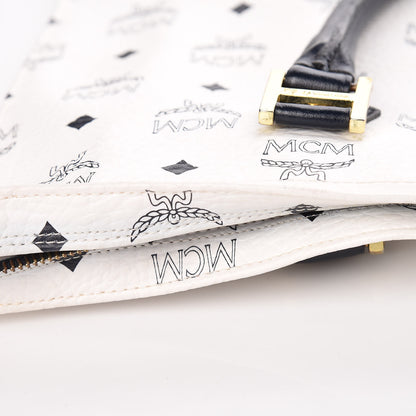 MCM Visetos Shopper Tote White 17 of 25