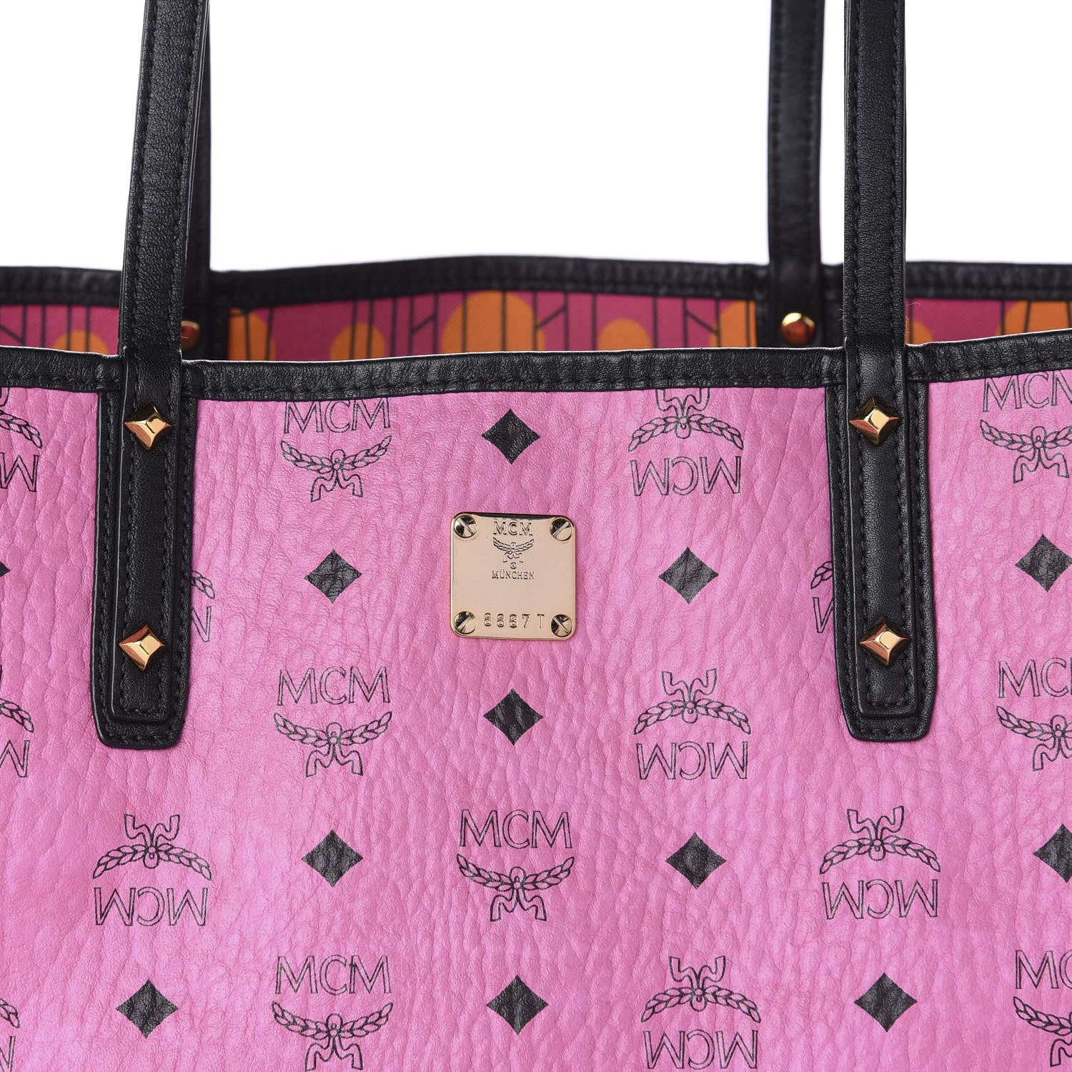 MCM Visetos Medium Liz Reversible Shopper Tote Pink 8 of 15