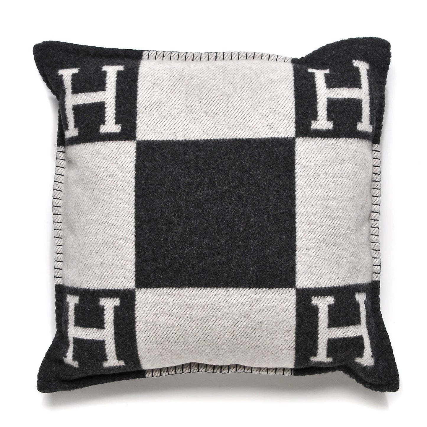 Wool Cashmere Avalon Pillow PM Ecru Gris Fonce