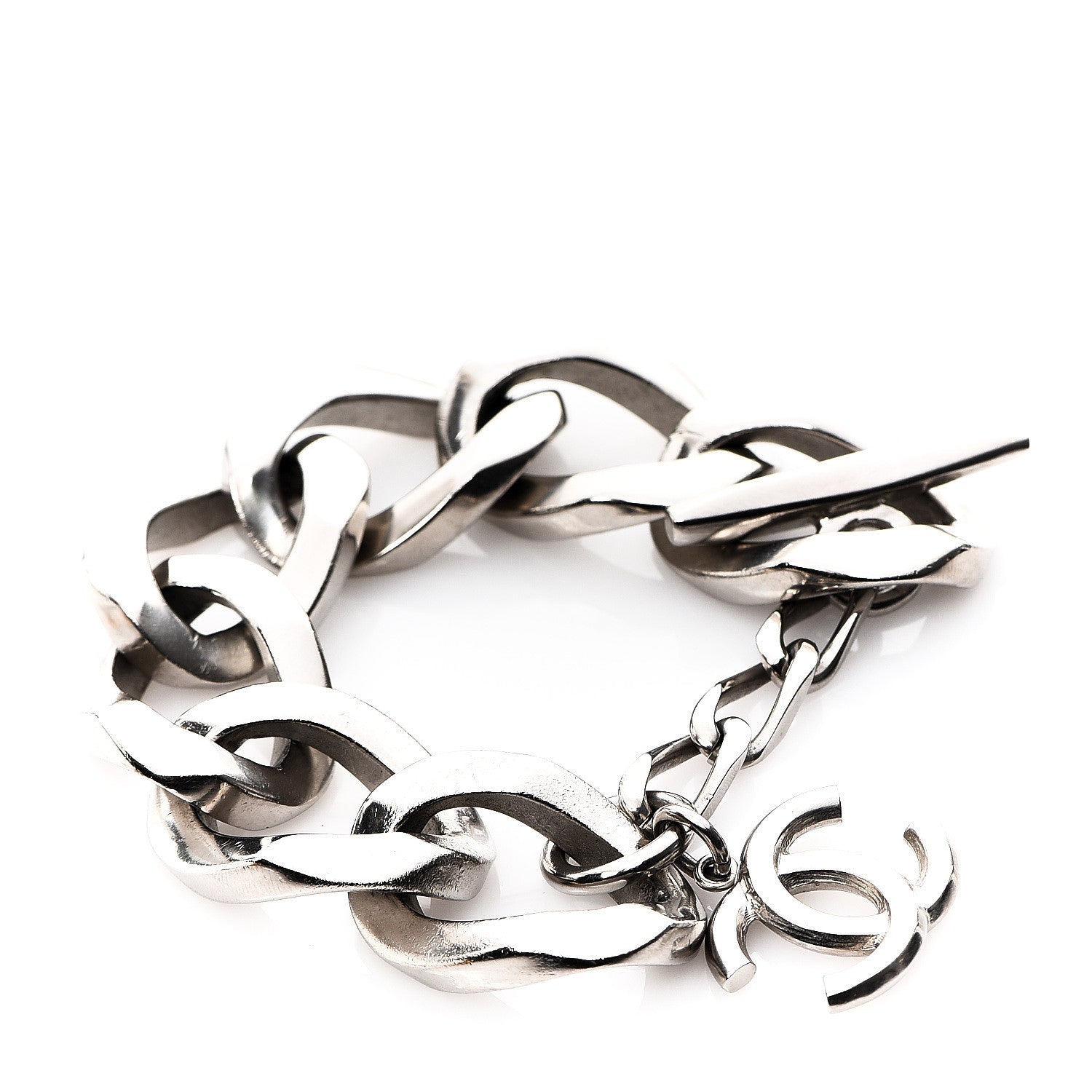 Chanel Chain Link CC Bracelet Silver 1 of 3