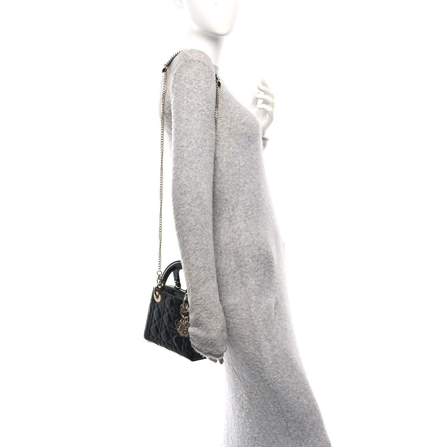Christian Dior Patent Cannage Mini Lady Dior Black 2 of 11