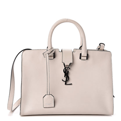 Saint Laurent Calfskin Small Monogram Cabas Dove White 1 of 10