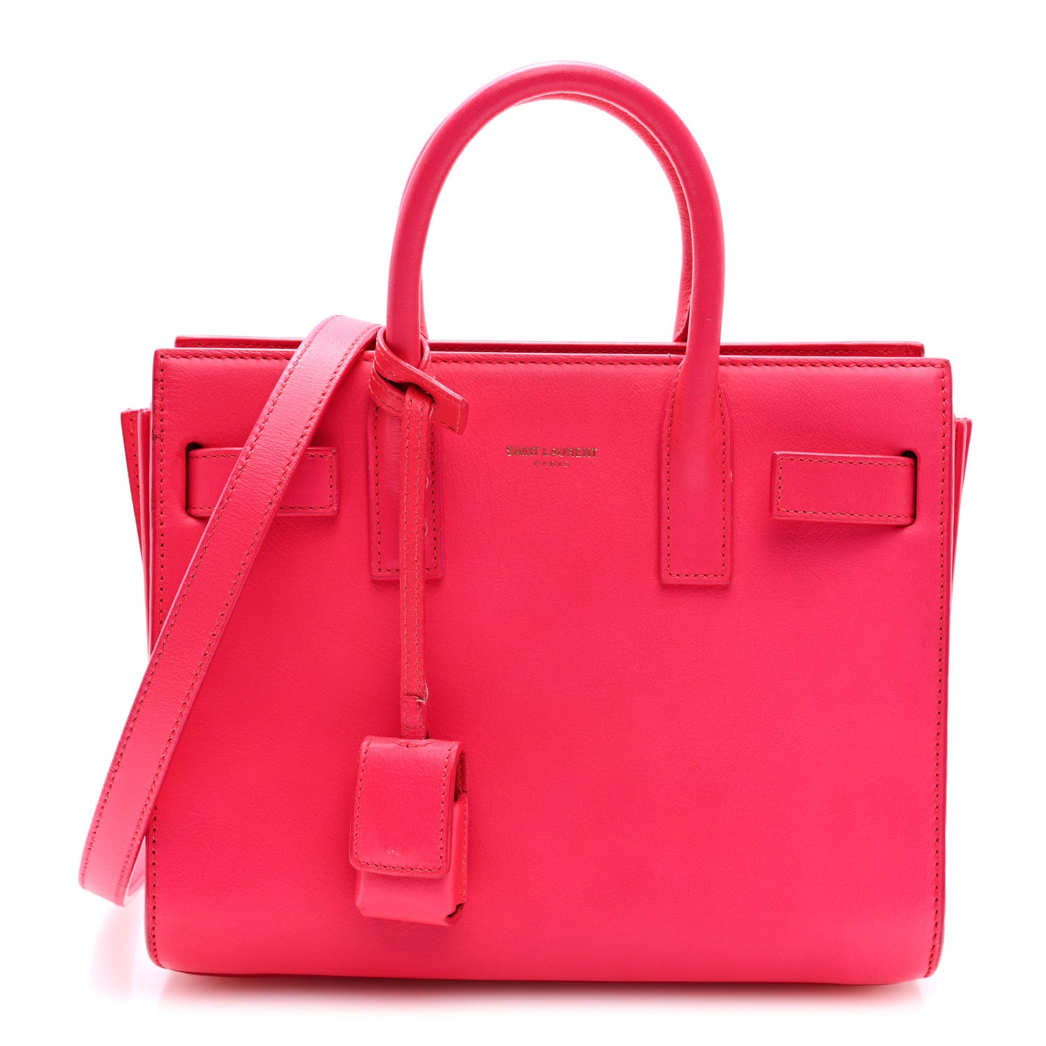 Saint Laurent Calfskin Nano Sac De Jour Lipstick Fuchsia 1 of 9