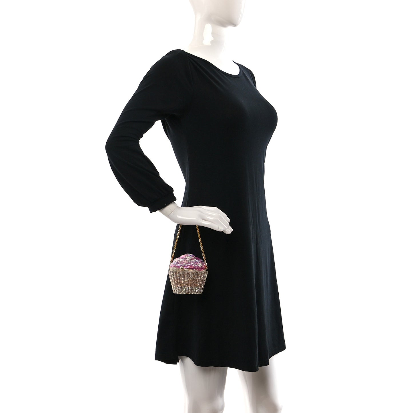 Crystal Cupcake Minaudiere Clutch Gold Multicolor