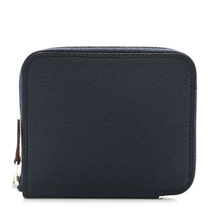 Hermes Epsom Silk'In Compact Wallet Bleu Indigo 1 of 8