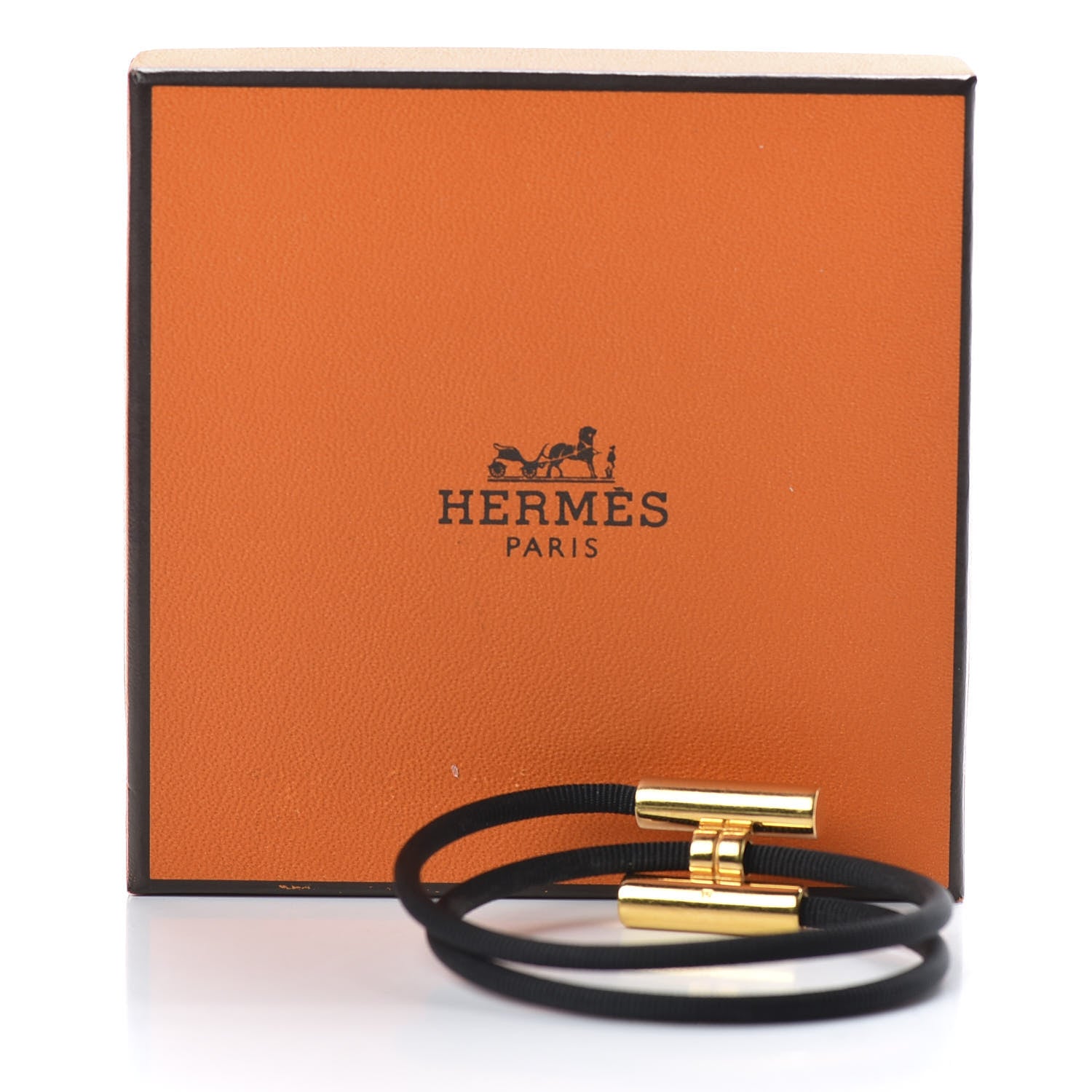Hermes Double Wrap Cord Tournis Bracelet Black 6 of 6