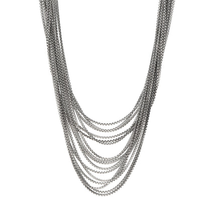 David Yurman Sterling Silver Multi Strand Box Chain Necklace 1 of 5