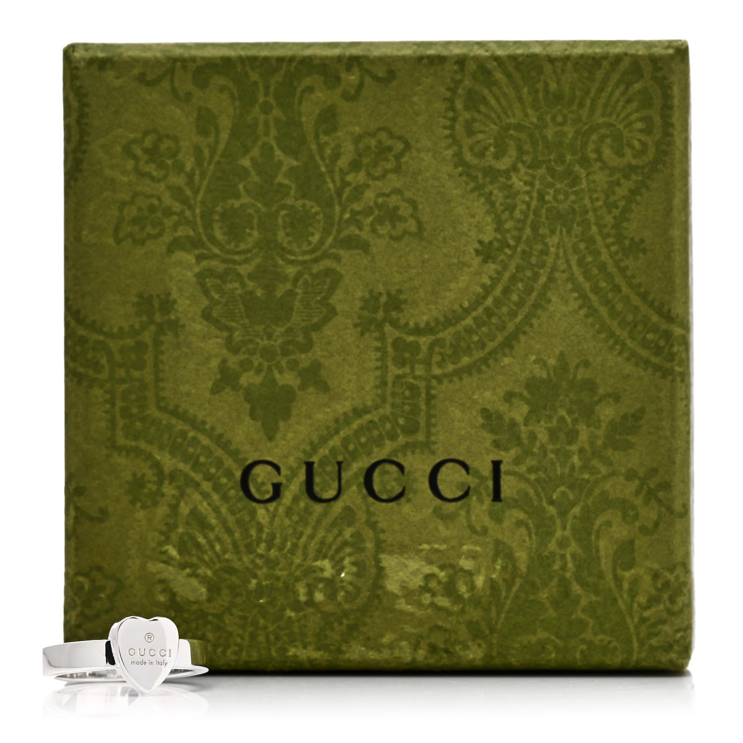 Gucci Sterling Silver Trademark Heart Ring 56 7.75 7 of 7