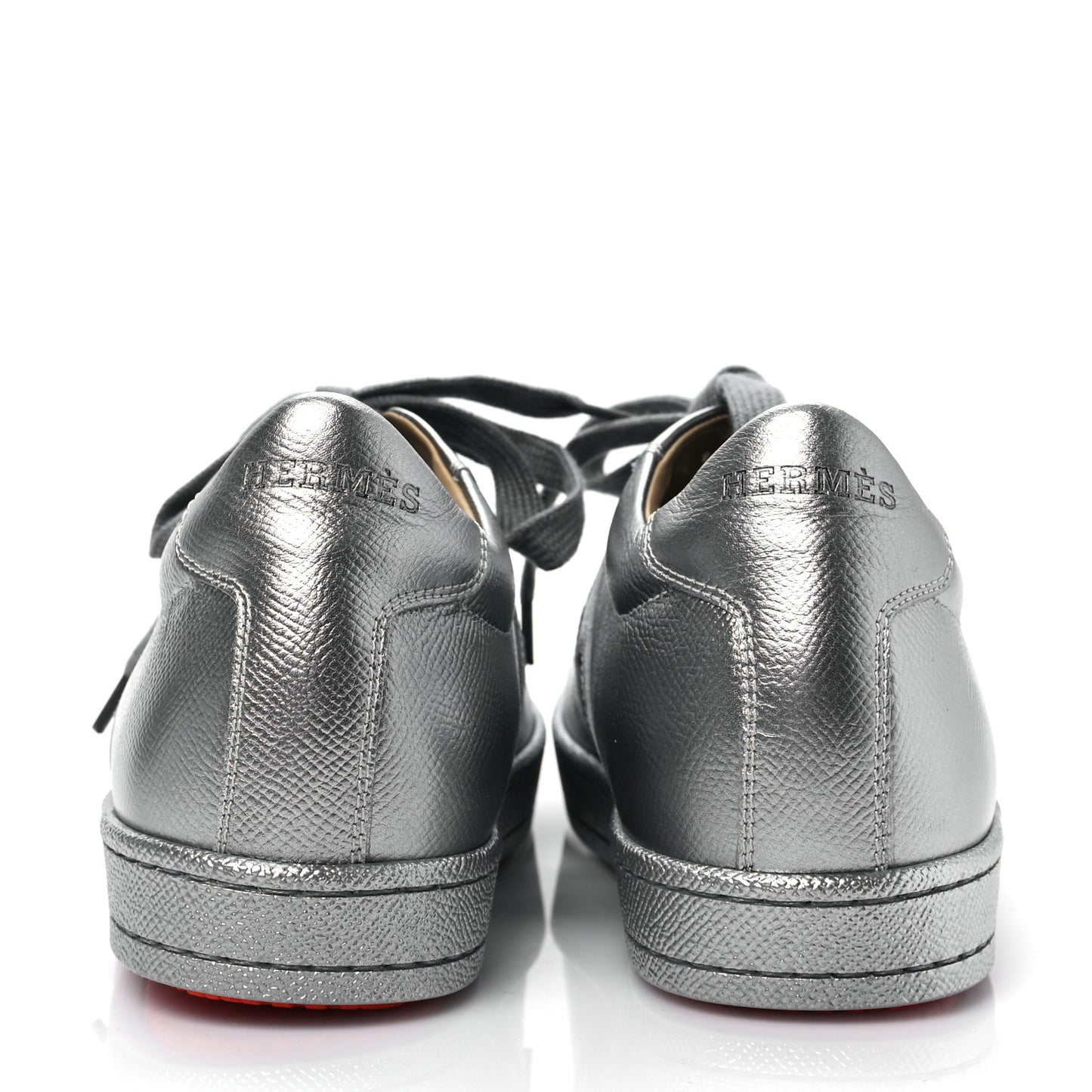 Metallic Epsom Womens Boomerang Sneakers 38.5 Argente