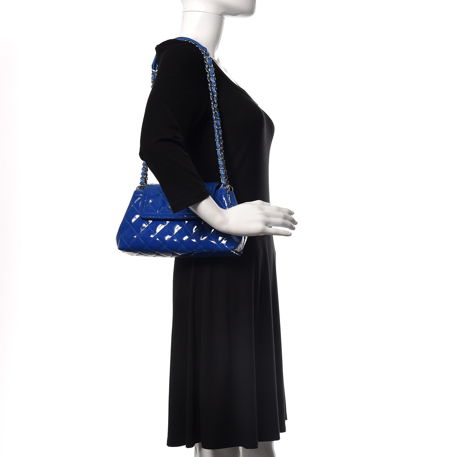 Chanel Patent Quilted Medium Coco Shine Accordion Flap Blue 3 of 12