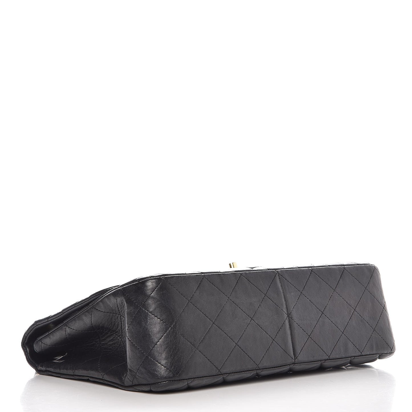 Lambskin Quilted Jumbo Single Flap Black
