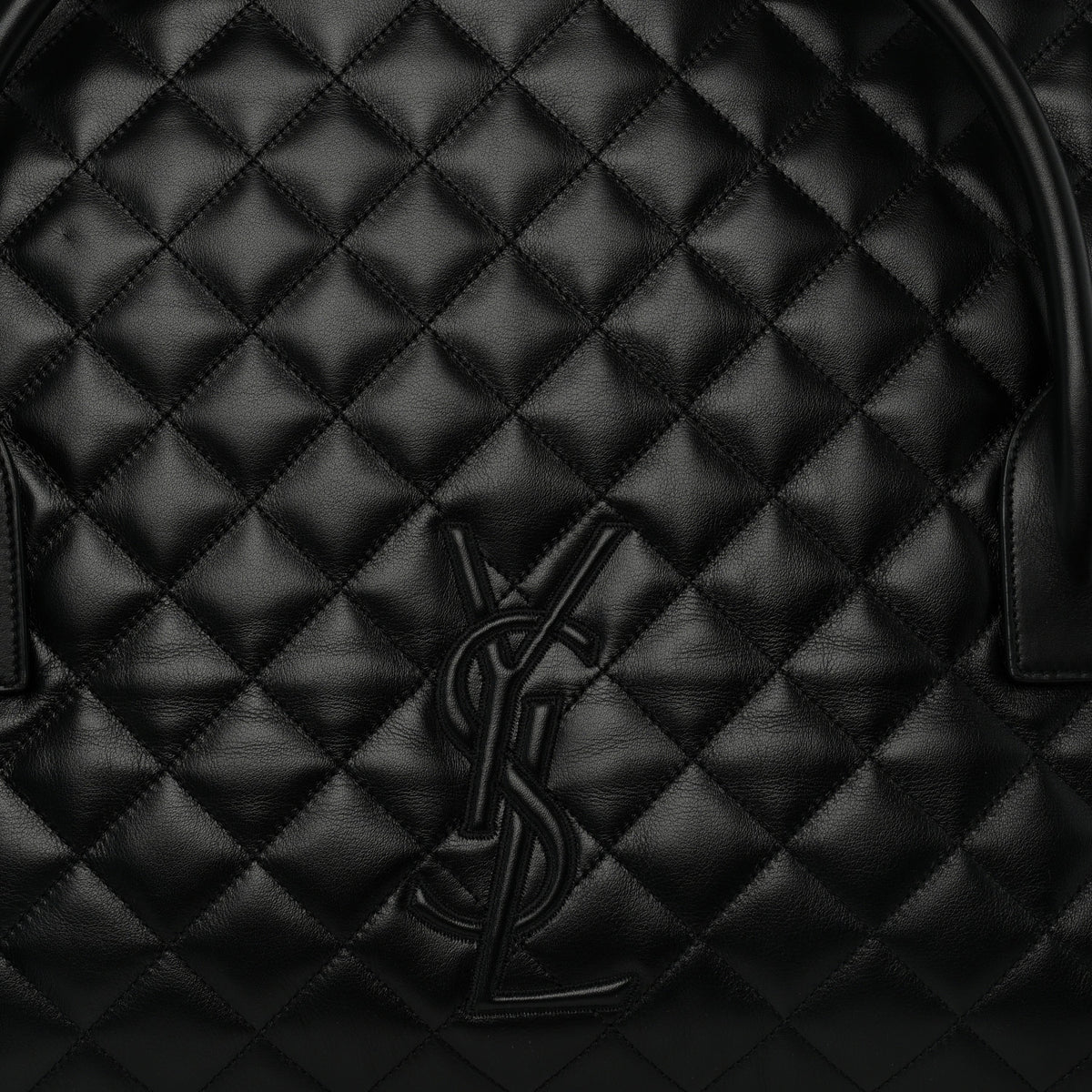 Calfskin Quilted ES Giant Travel Bag Black