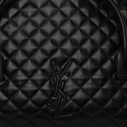 Saint Laurent Calfskin Quilted ES Giant Travel Bag Black 8 of 10