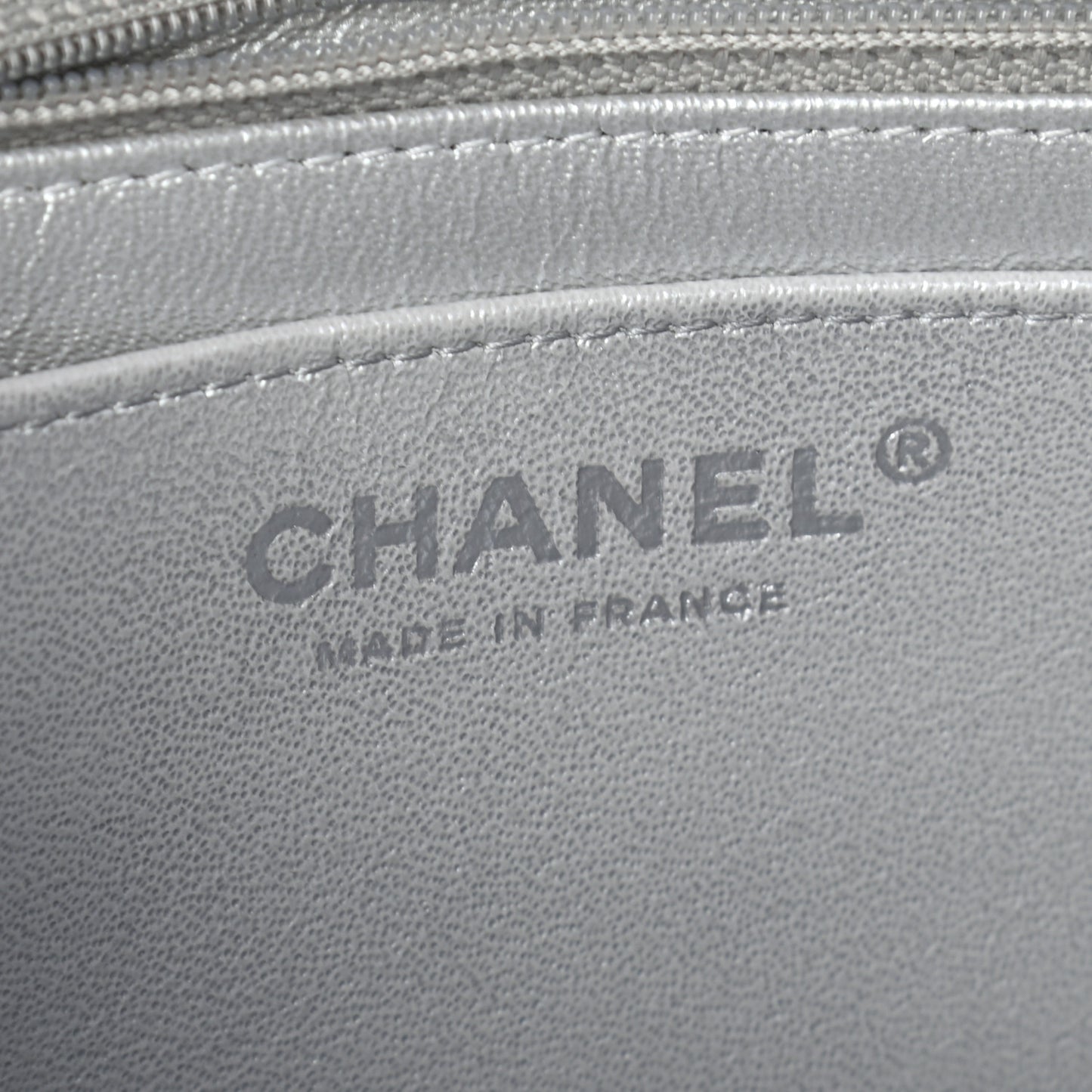 Metallic Lambskin Quilted Mini Rectangular Flap Silver
