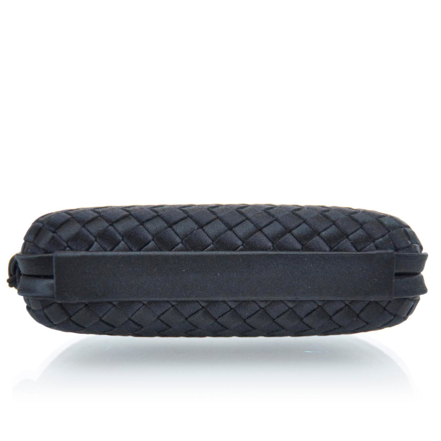 Satin Woven Evening Clutch Bag Black