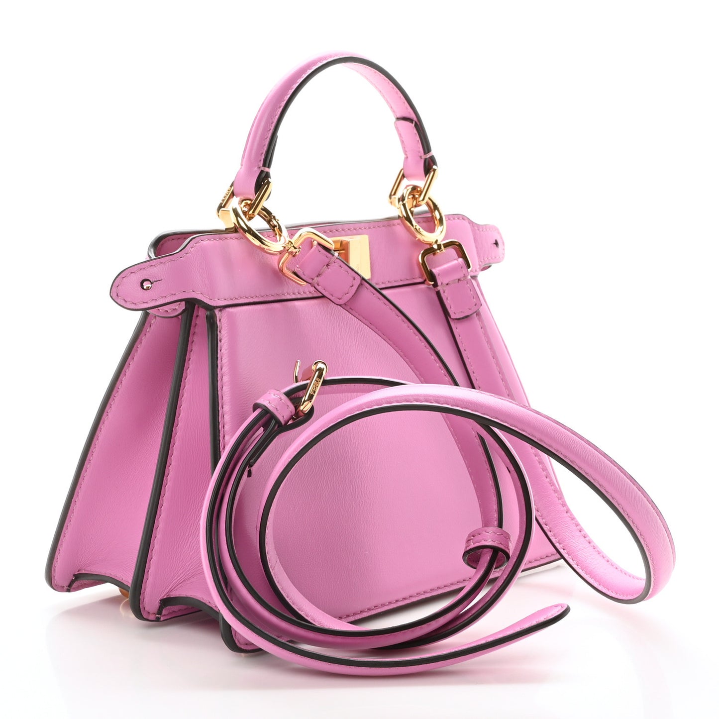 Shiny Nappa Petite Peekaboo I SEE U Satchel Rosa