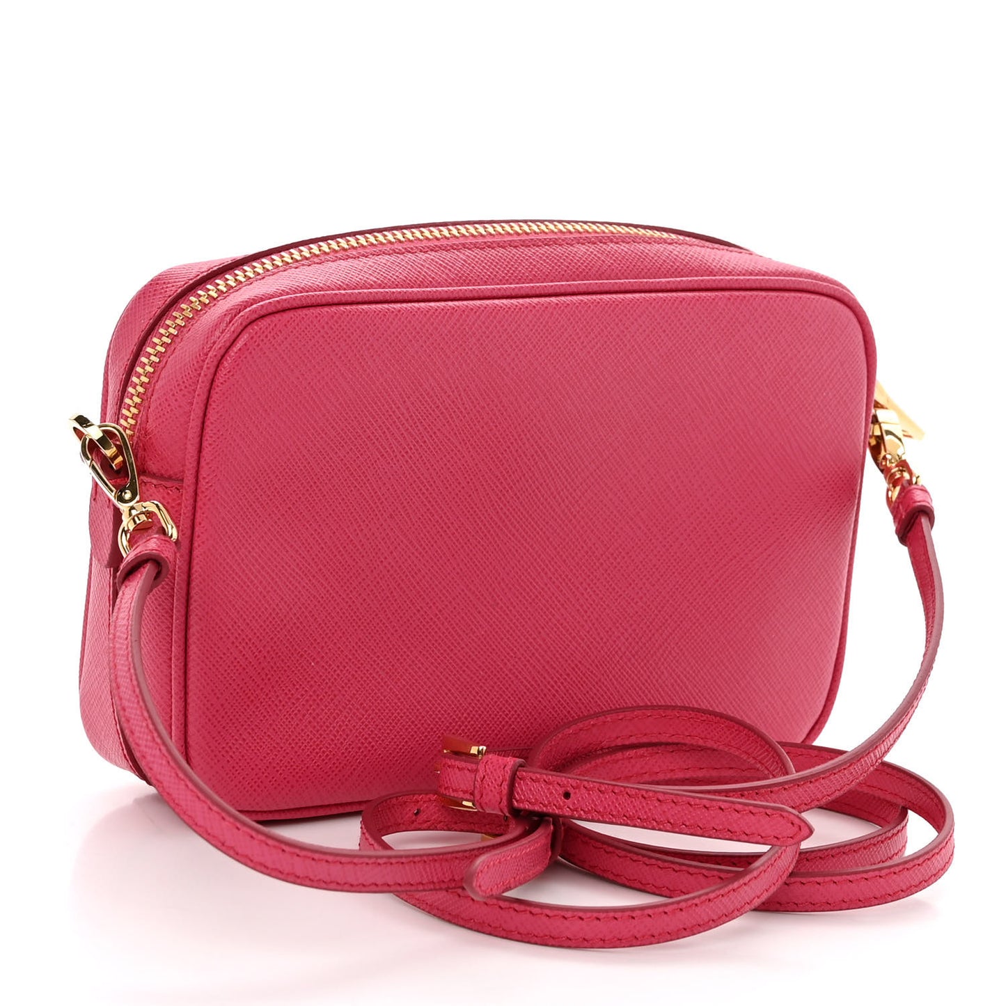 Saffiano Lux Small Camera Crossbody Bag Magenta