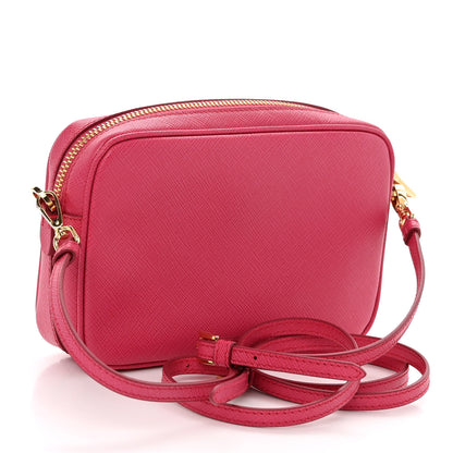 Prada Saffiano Lux Small Camera Crossbody Bag Magenta 3 of 9