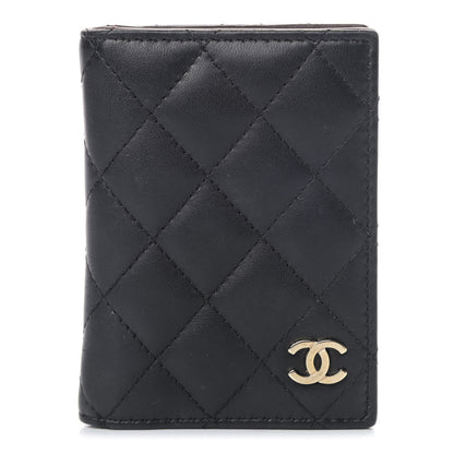 Chanel Lambskin Quilted Card Holder Wallet Black 1 of 5