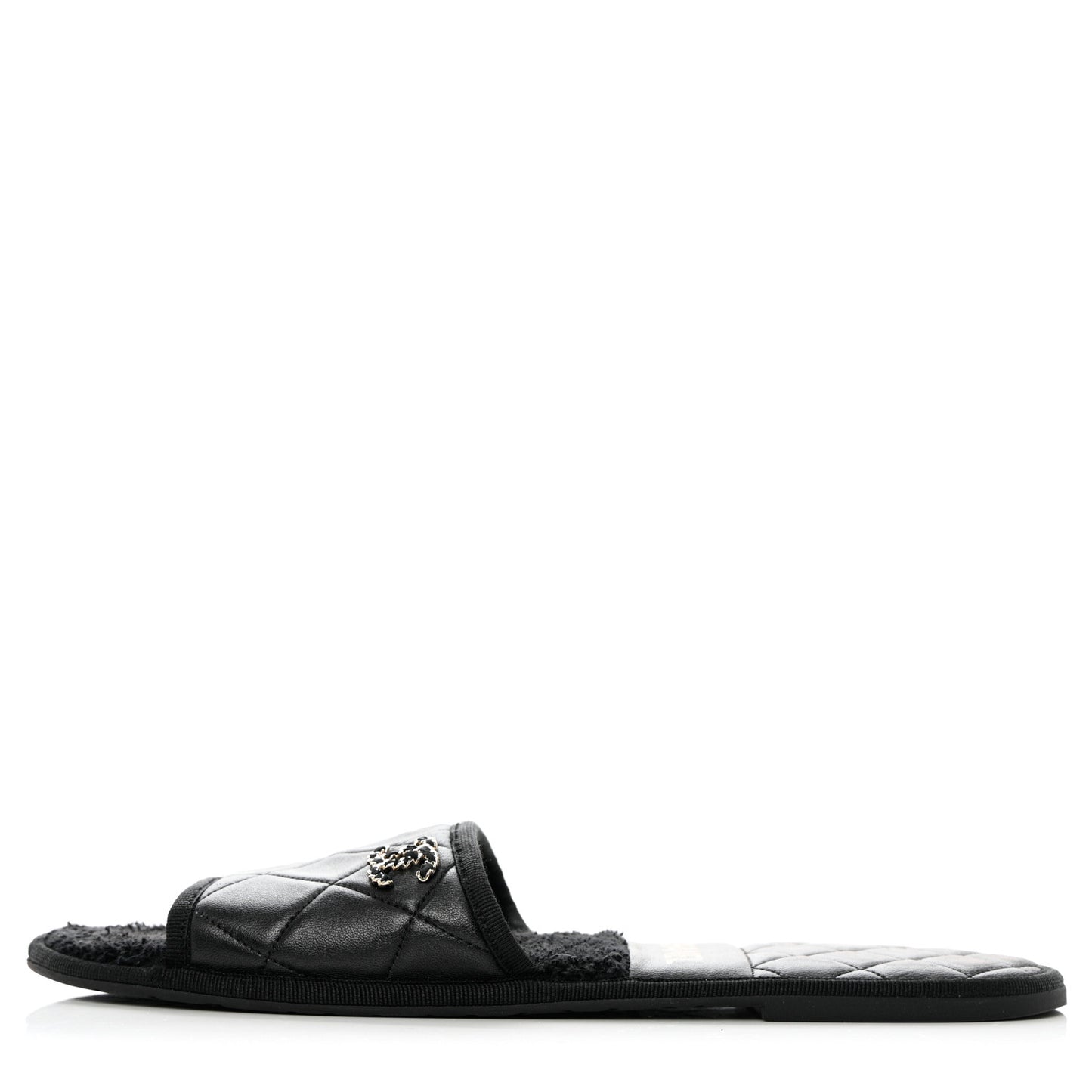 Lambskin CC Flat Mules M Black