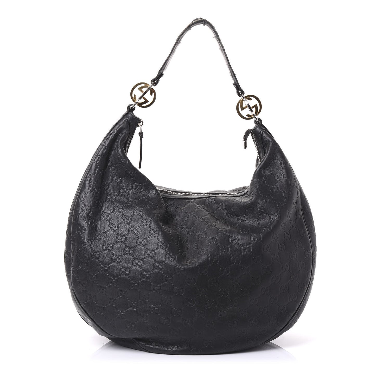 Guccissima Large GG Twins Hobo Black