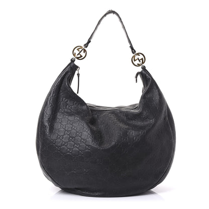 Gucci Guccissima Large GG Twins Hobo Black 1 of 11