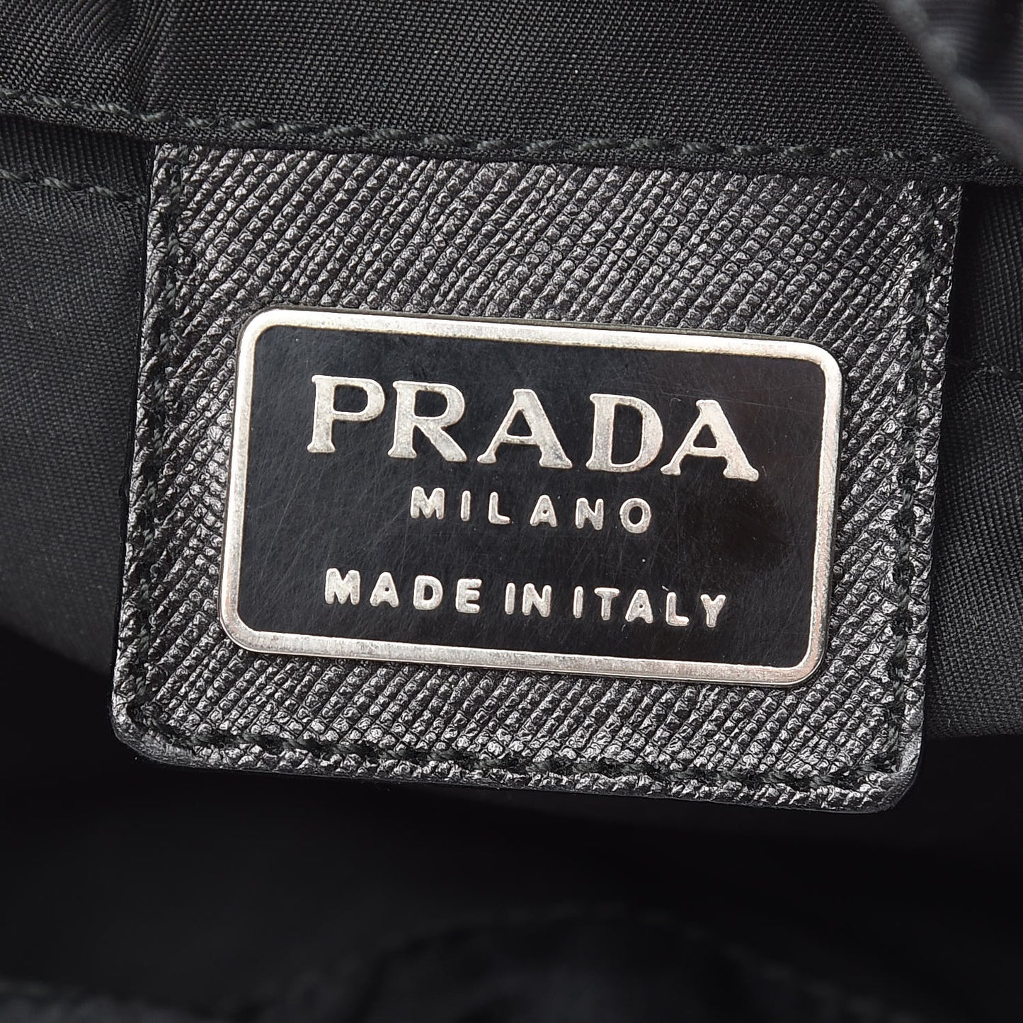 Tessuto Nylon Saffiano Medium Backpack Black