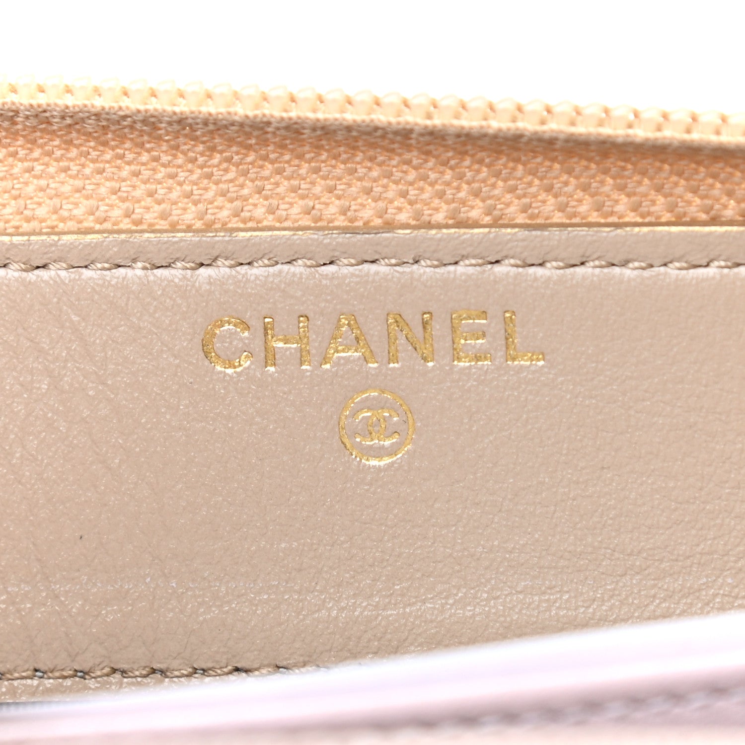 Chanel Metallic Aged Calfskin Quilted Palette Gusset Zip Around Wallet Gold 6 of 9
