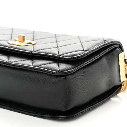 Chanel Lambskin Quilted Multiple Chain Flap Black 10 of 11