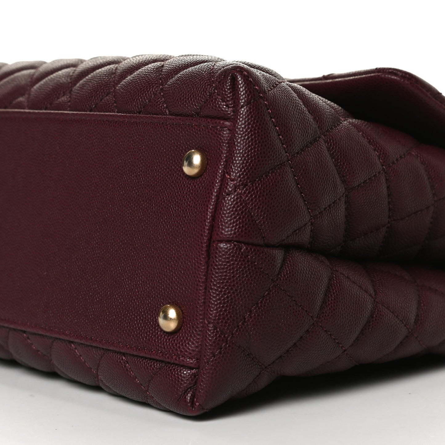 Caviar Lizard Quilted Medium Coco Handle Flap Burgundy