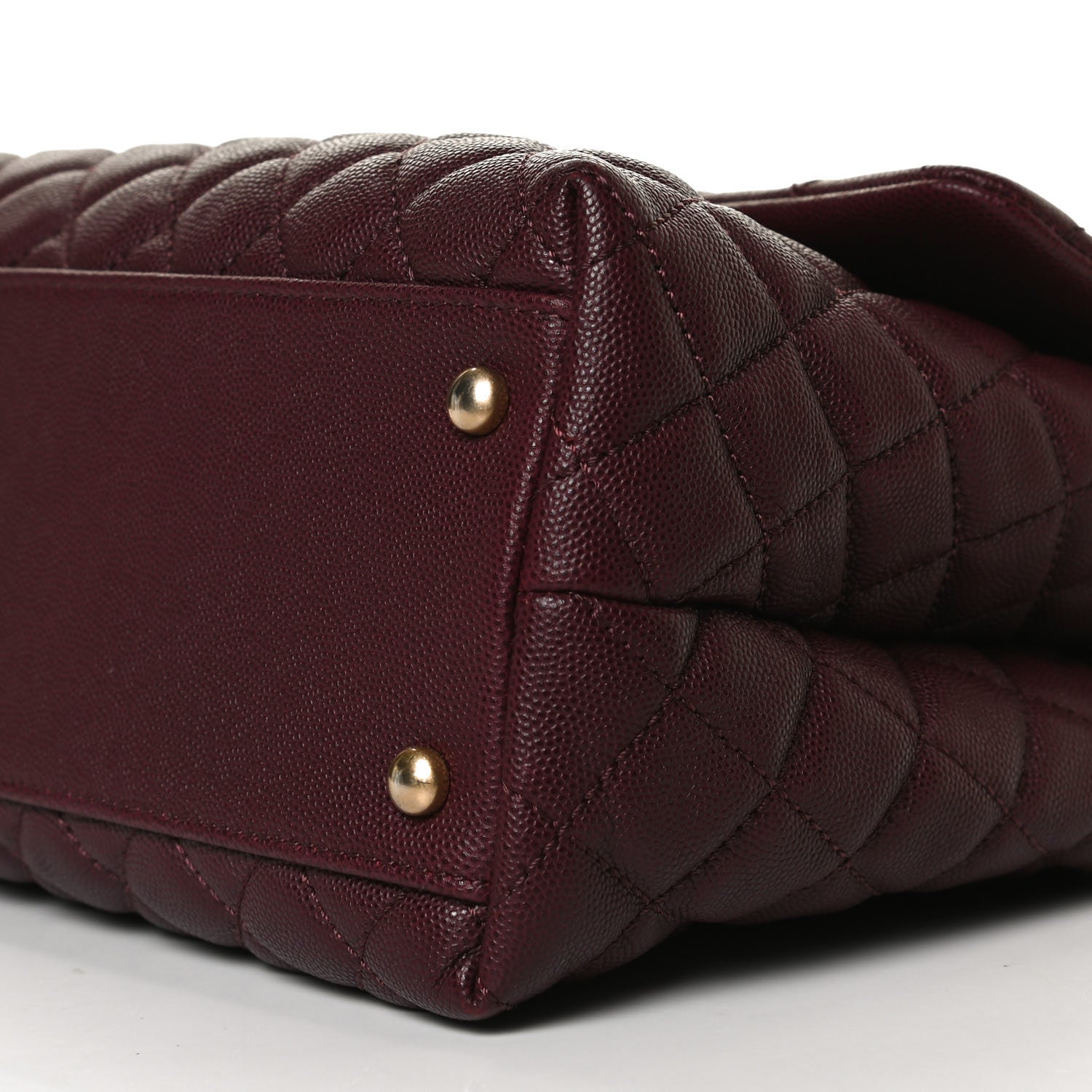 Chanel Caviar Lizard Quilted Medium Coco Handle Flap Burgundy 9 of 17